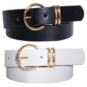 2 Pack Women Belts For Jeans Dresses Pants Fashion Ladies Leather Waist Belts🦏